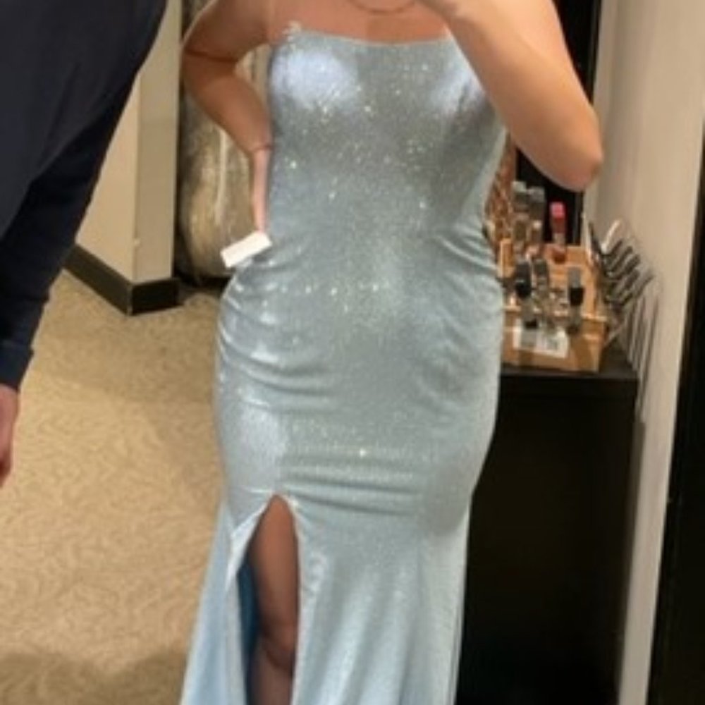 Sherri Hill, 54402, Light Blue Prom Dress, size 4